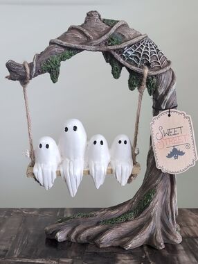 Sweet Street Spooky Cute Swinging Ghosts In Tree Swing Halloween Decor 🪾